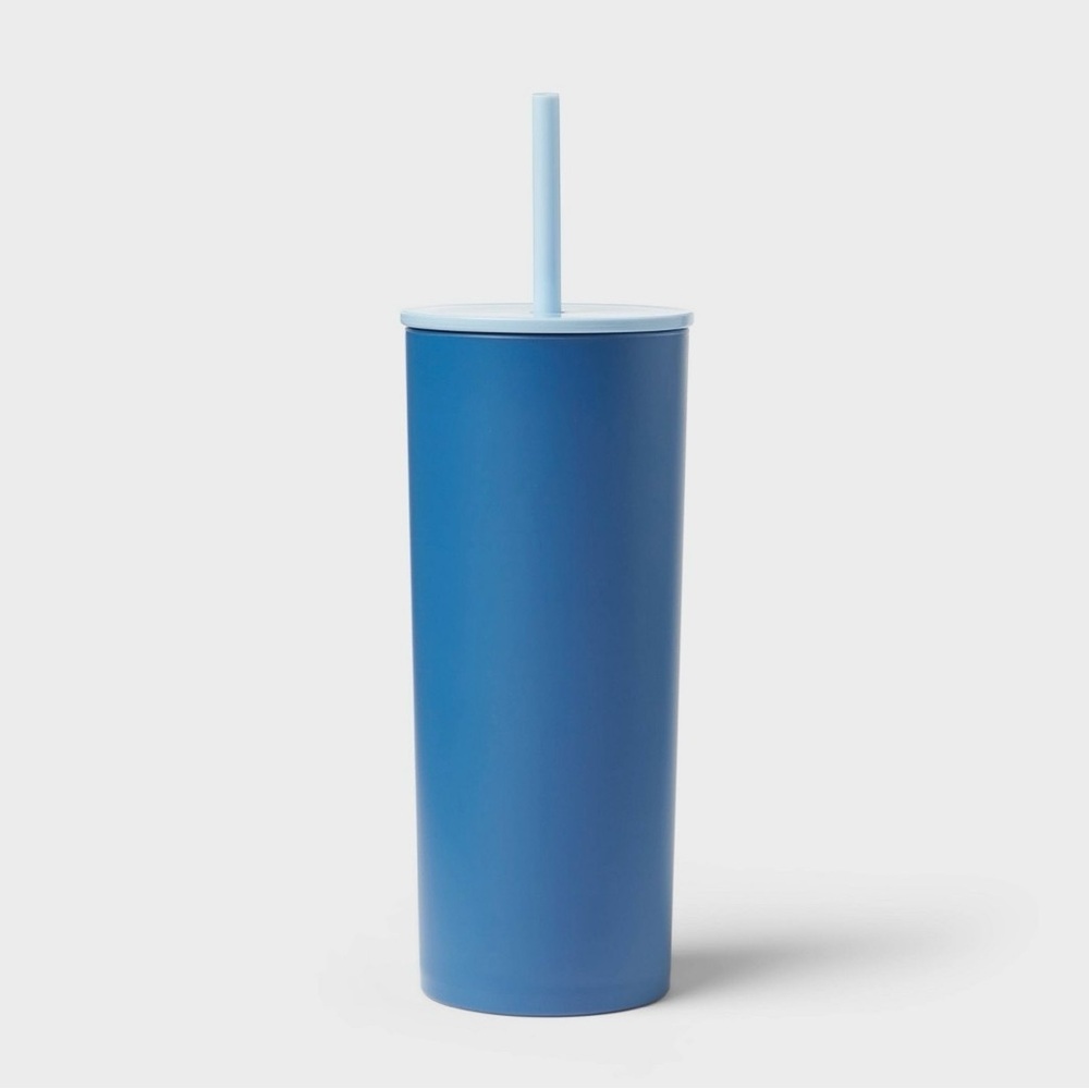 Sun Squad Blue Tumbler with Straw
